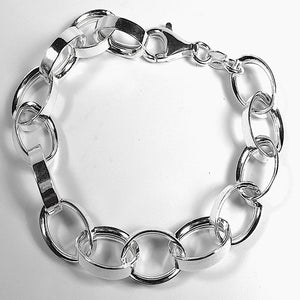 Italian Sterling Silver Rolo  Links Bracelet (8 inches)