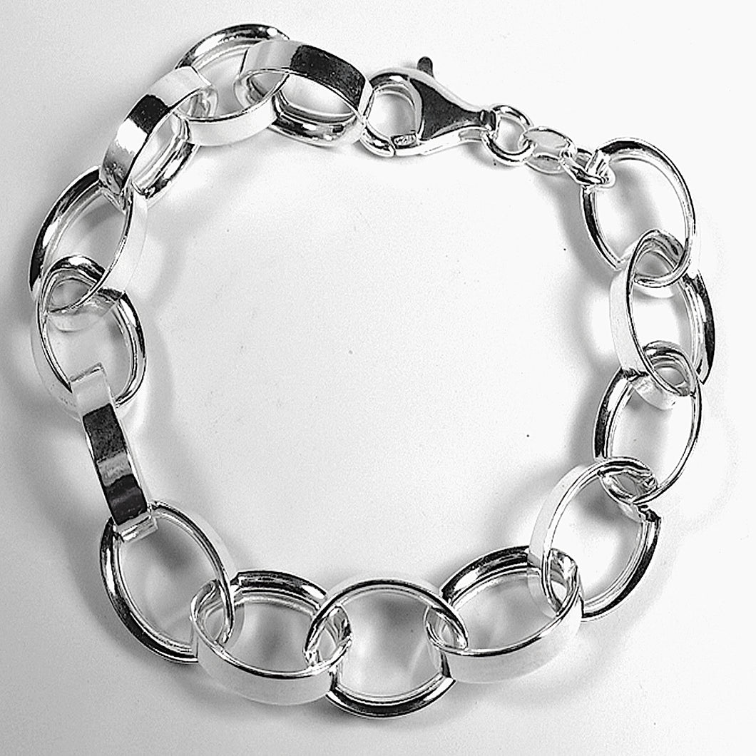 Italian Sterling Silver Rolo  Links Bracelet (8 inches)