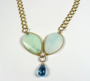 Jade and Blue Topaz Necklace