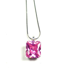 Pink CZ Sterling Silver Pendant