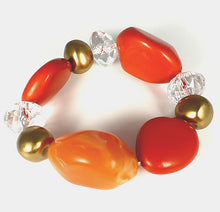 Multi Bead and Crystals Stretch Bracelet