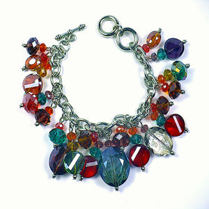 Multi-Color Crystals Chain Bracelet