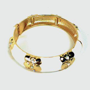 White Epoxy Hinged Bangle Bracelet