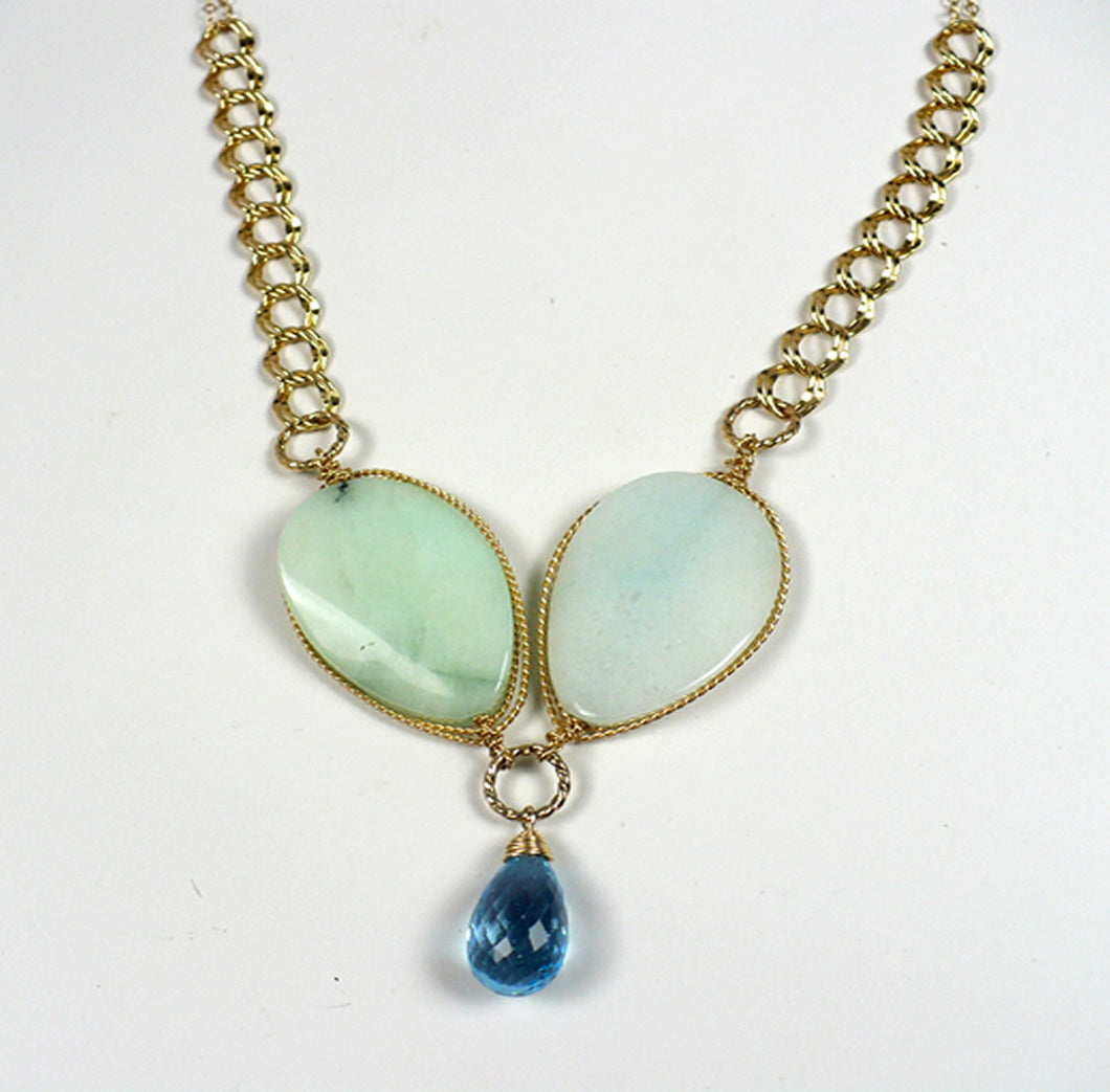 Jade and Blue Topaz Necklace