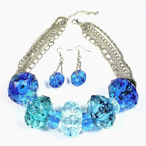 Chunky Bead Necklace and Earrings Set